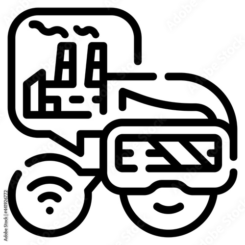 virtual reality line icon