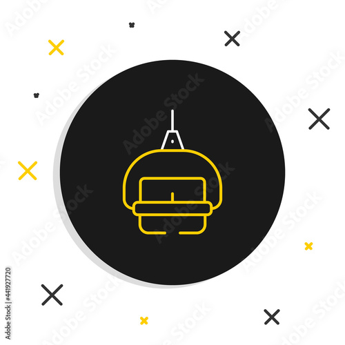Line Ski lift icon isolated on white background. Colorful outline concept. Vector