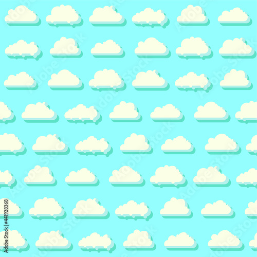 Blue sky with clouds seamless pattern