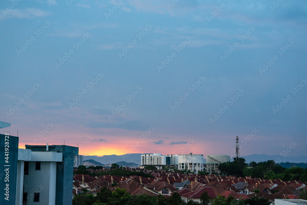 Beautiful Sunrise, colourful sky in Bandar Seri Putra