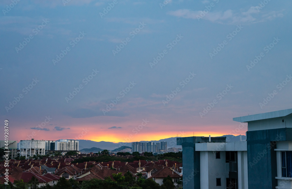 Beautiful Sunrise, colourful sky in Bandar Seri Putra