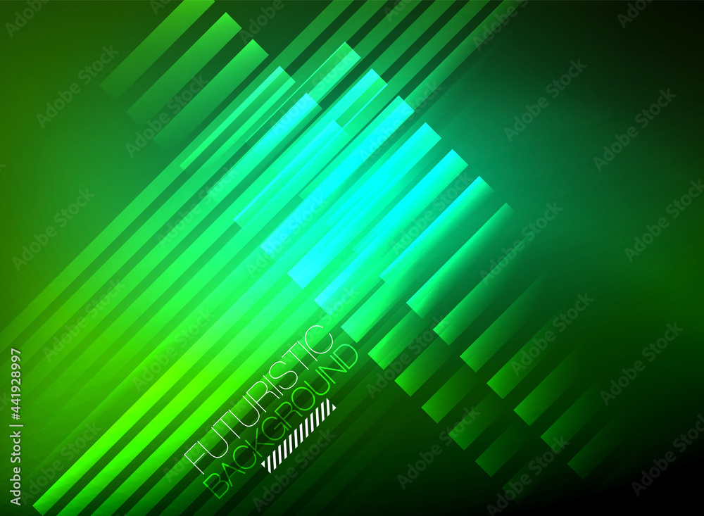 Bright neon color techno abstract background, shiny glowing neon lines in the dark background Bright neon color techno abstract background, shiny glowing neon lines in the dark background