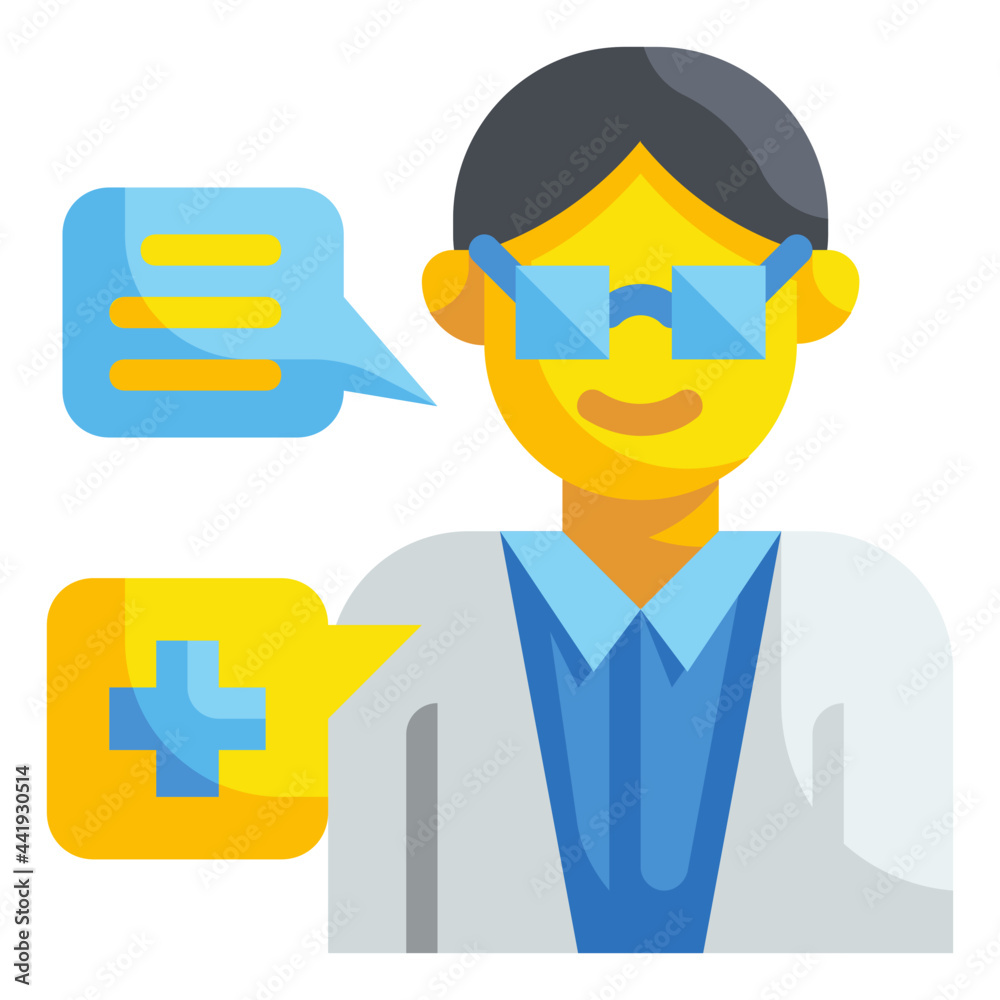 consulting doctor flat icon