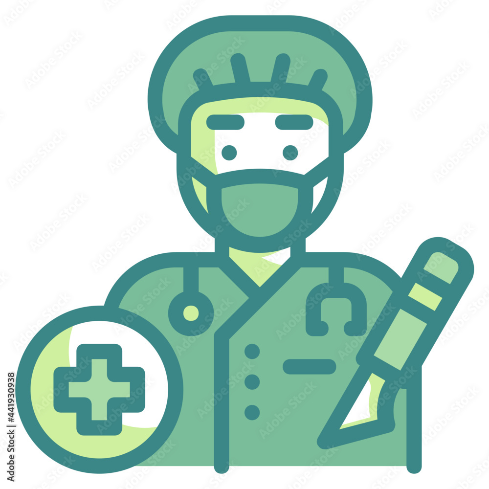 surgeon blue line icon surgeon blue line icon