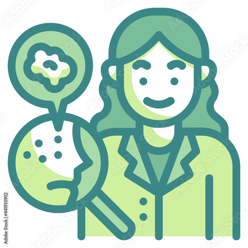 dermatologist blue line icon