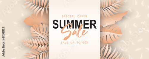 Summer banner template for advertising summer arrivals collection or seasonal sales promotion