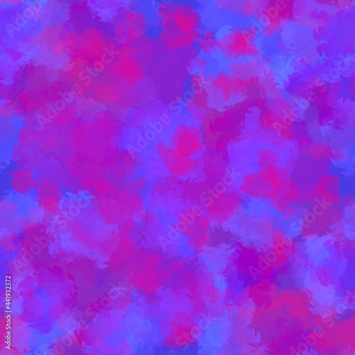 Pink, purple, blue, lilac, violet wallpaper. Colored paint strokes, stains. Seamless pattern. Impressionistic wallpaper. Artistic background. © Mooni Pooni 