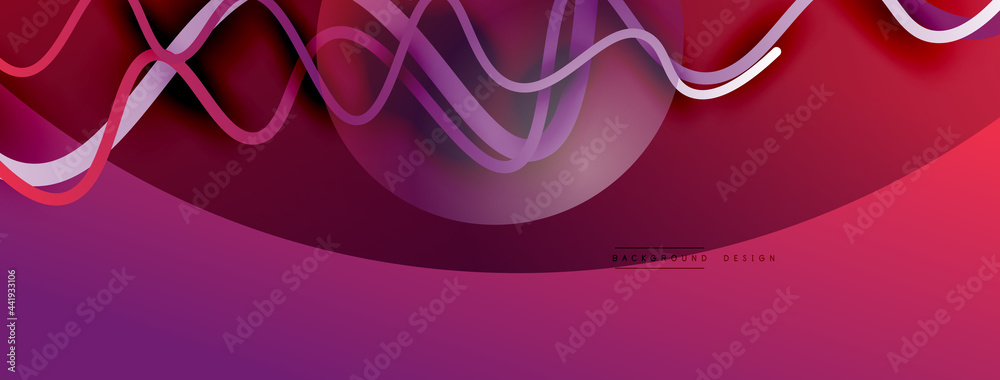 Abstract gradient background with wave line with shadow effect. Geometric composition. 3D shadow effects and fluid gradients Abstract gradient background with wave line with shadow effect. Geometric composition. 3D shadow effects and fluid gradients