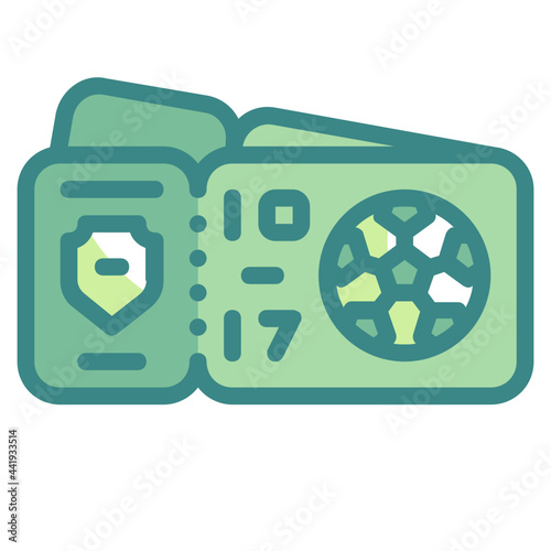 ticket blue line icon