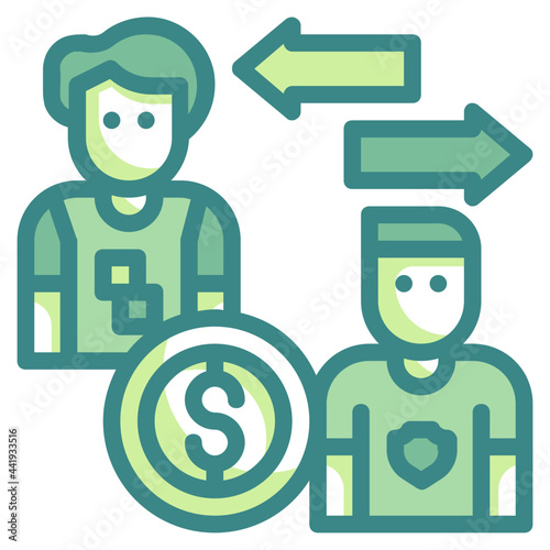 transfer blue line icon