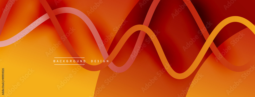 Abstract gradient background with wave line with shadow effect. Geometric composition. 3D shadow effects and fluid gradients Abstract gradient background with wave line with shadow effect. Geometric composition. 3D shadow effects and fluid gradients