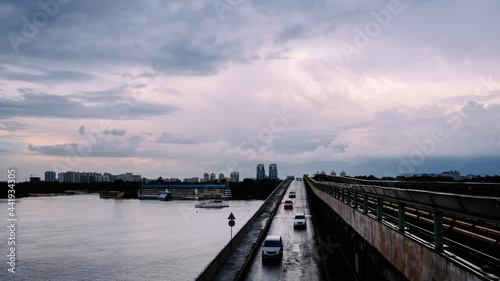 Wallpaper Mural Time Lapse of city highway car and metro traffic, Kyiv, Ukraine Torontodigital.ca