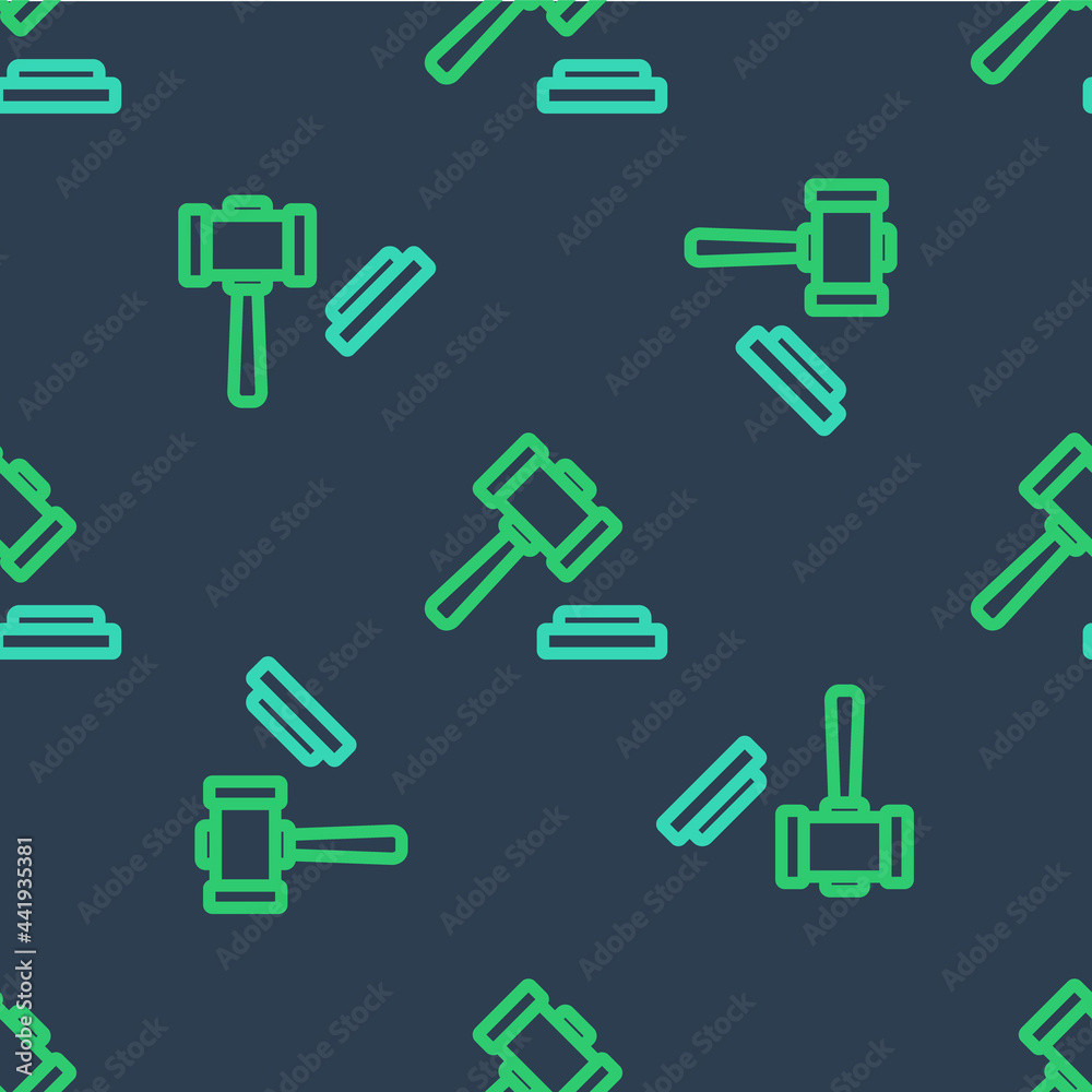 Line Judge gavel icon isolated seamless pattern on blue background. Gavel for adjudication of sentences and bills, court, justice. Auction hammer. Vector Line Judge gavel icon isolated seamless pattern on blue background. Gavel for adjudication of sentences and bills, court, justice. Auction hammer. Vector