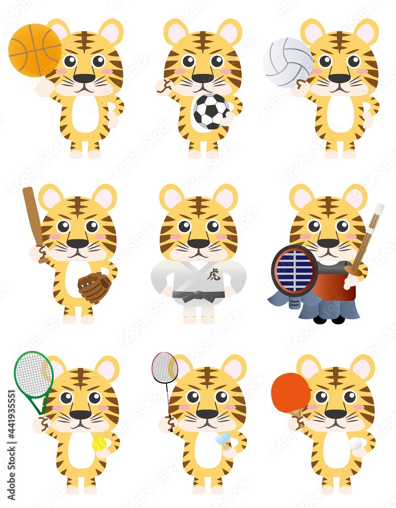 寅04（いろんなスポーツをする寅のセット）