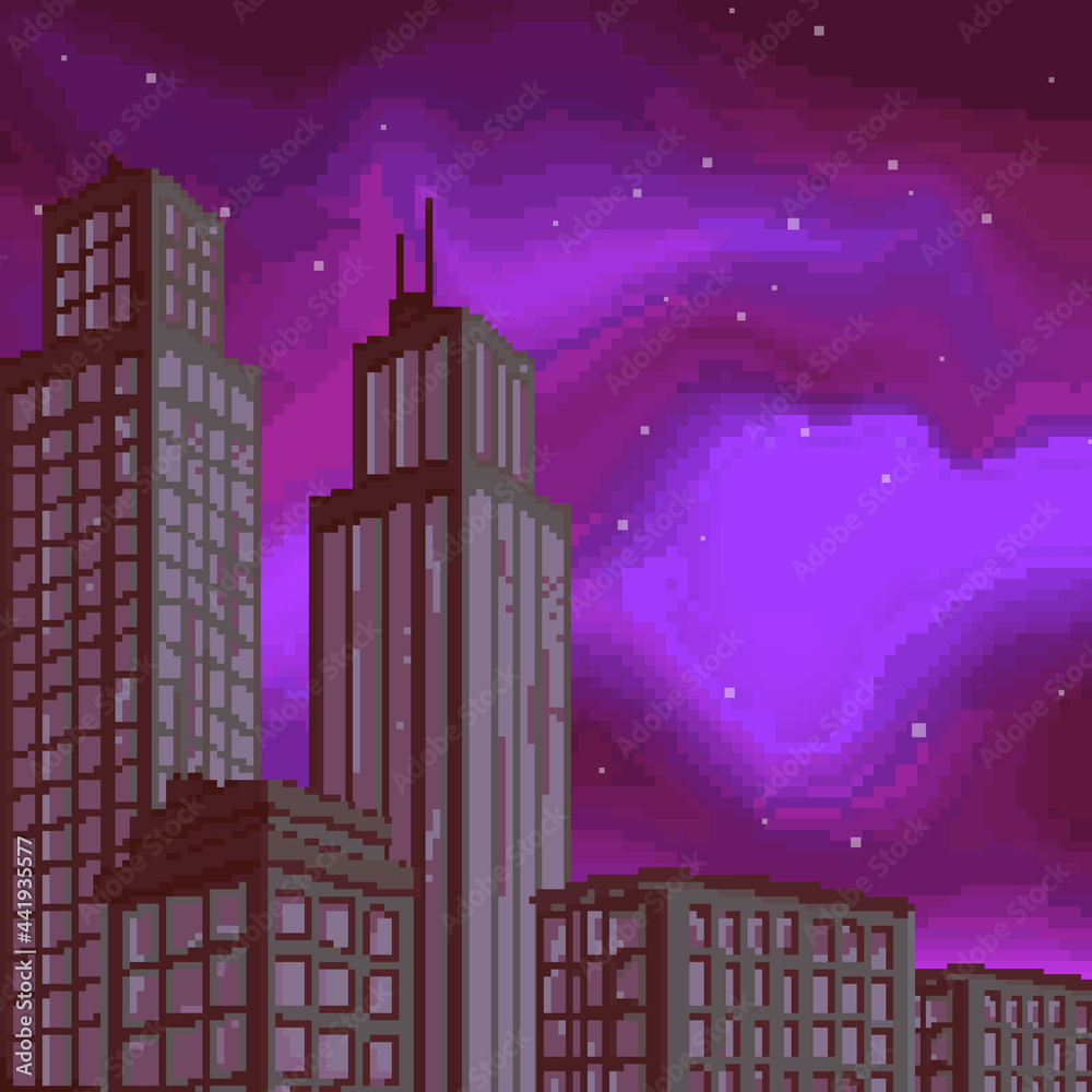 Vector Illustration Of Pixel Art City Pixel Art Retro Futuristic vector-illustration-of-pixel-art-city-pixel-art-retro-futuristic