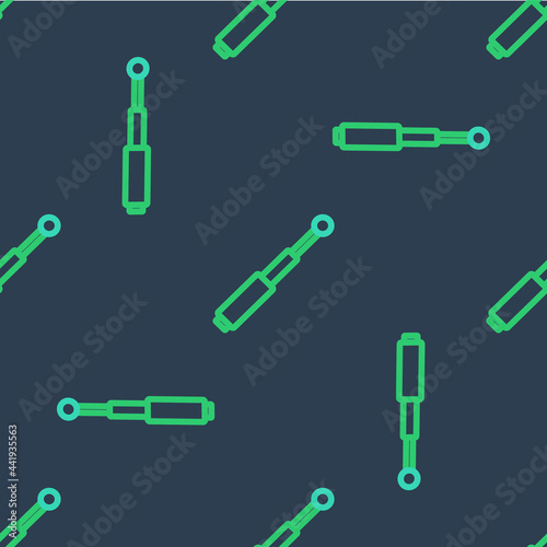 Line Telescopic baton icon isolated seamless pattern on blue background. Vector