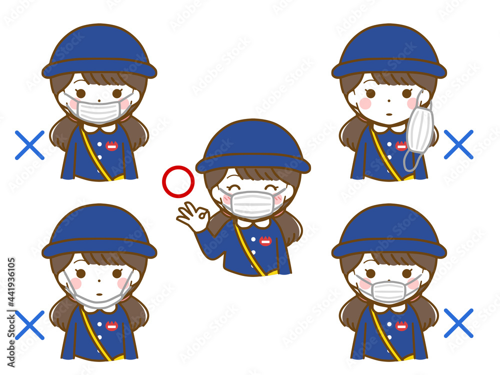マスクをしている幼稚園女児 マスクをしている幼稚園女児