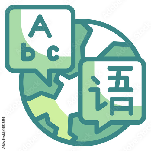 language blue line icon