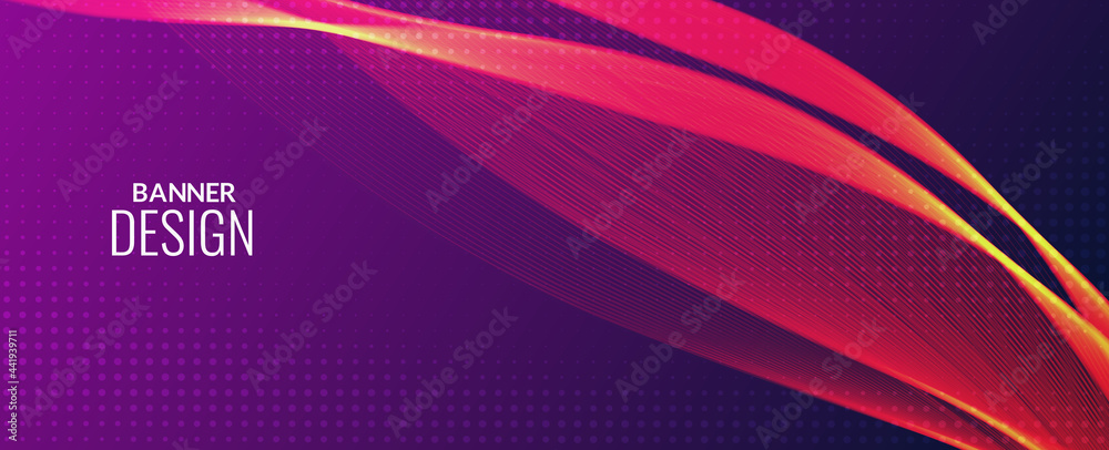 Abstract background modern colorful wave banner background pattern