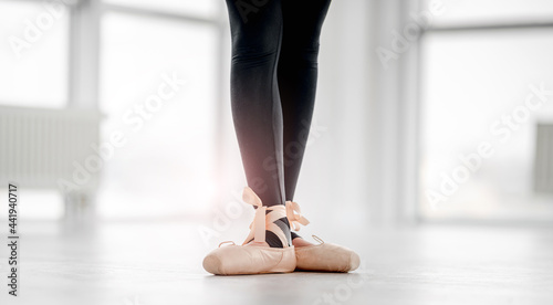Ballerina legs in pointe shoes