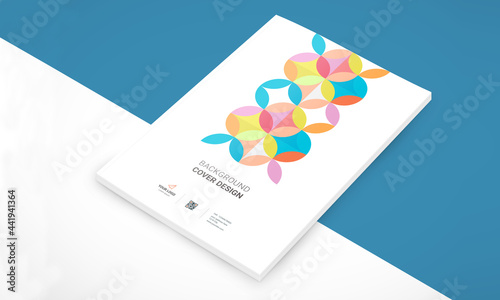Background Cover design templates for brochure, magazine, flyer, booklet, annual report. Creative modern bright background with colorful circles and round shapes