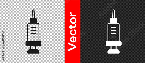 Black Addiction to the drug icon isolated on transparent background. Heroin, narcotic, addiction, illegal. Sick junkie with a syringe and medical pills. Vector