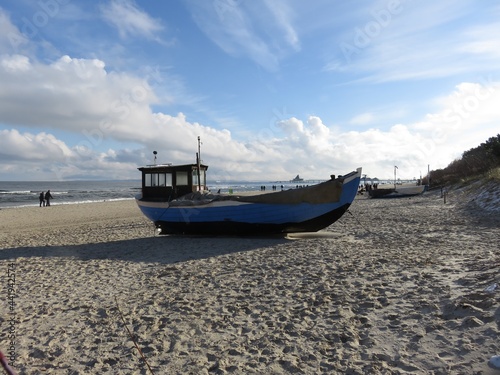 Boot Schiff auf Usedom am Strand