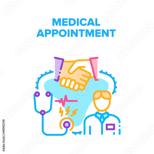 Medical Appointment Clinic Vector Icon Concept. Medical Appointment Clinic For Examination, Diagnosis And Consultation For Treatment Disease. Medicine Health Checking And Advice Color Illustration