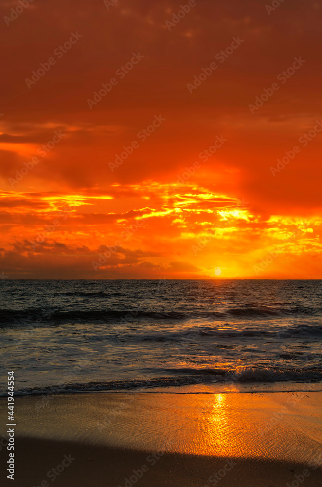 Fiery Sunset beach Perth Western Australia