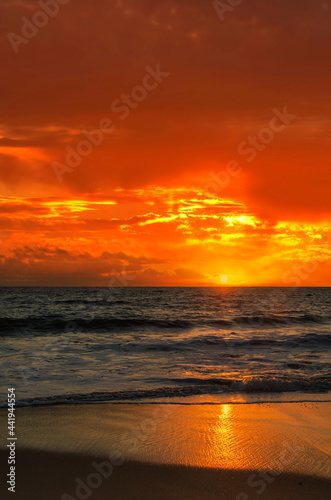 Fiery Sunset beach Perth Western Australia
