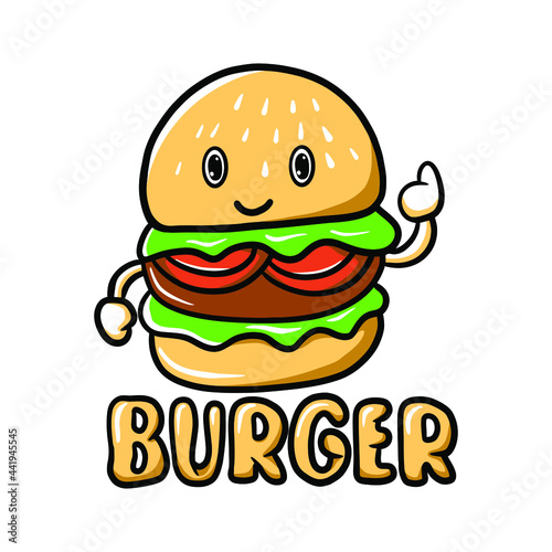 burger cute vector illustration