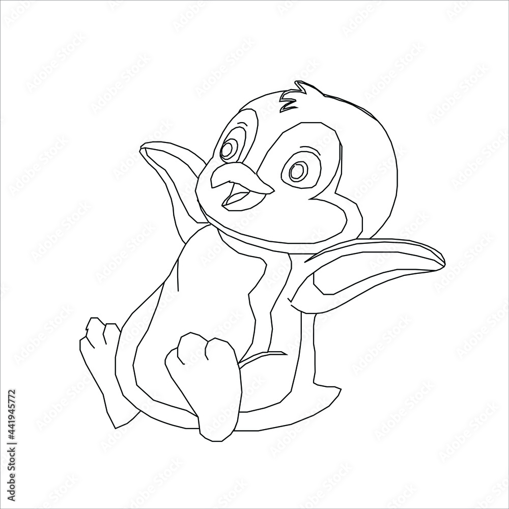 Line Art of Penguin Line Art of Penguin
