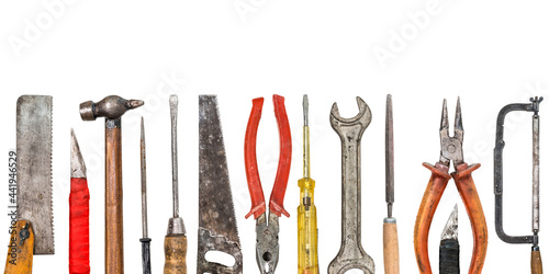 Work tools isolated on white background