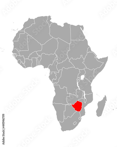 Karte von Simbabwe in Afrika