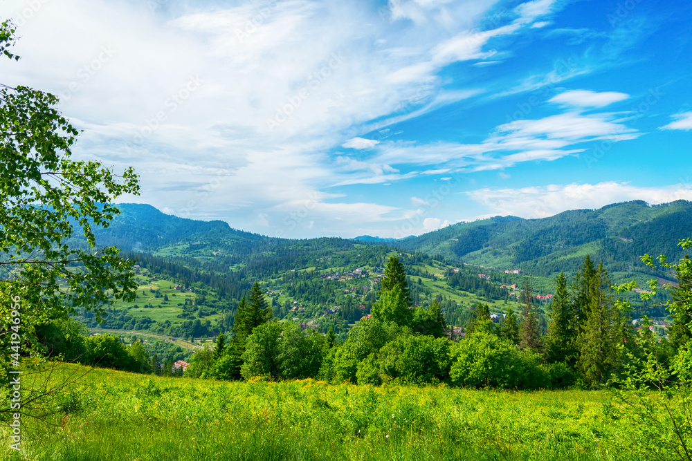 Obraz premium Nice view of the mountains. Carpathians. Ukraine. Mountain landscape. Travels. Hiking tours.