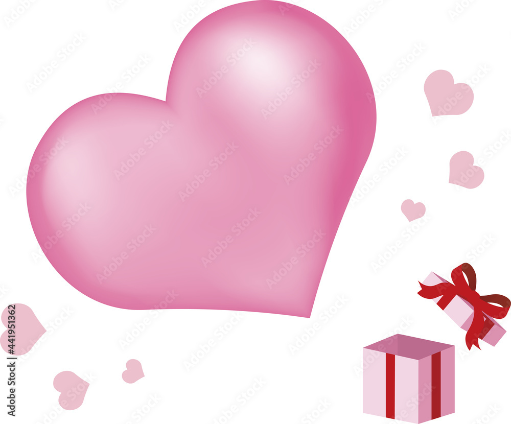 ホワイトデー ハート ギフトボックス 立体的 コピースペース フレーム ピンク イラスト素材 Stock Vector Adobe Stock
