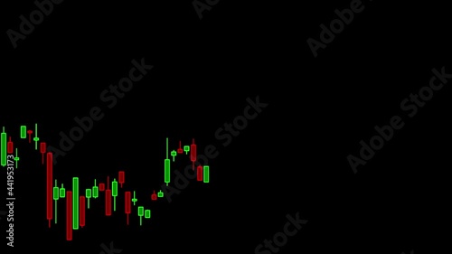 Trading candlesticks graph chart of stock market. Business statistics and Analytics value. Abstract finance background.