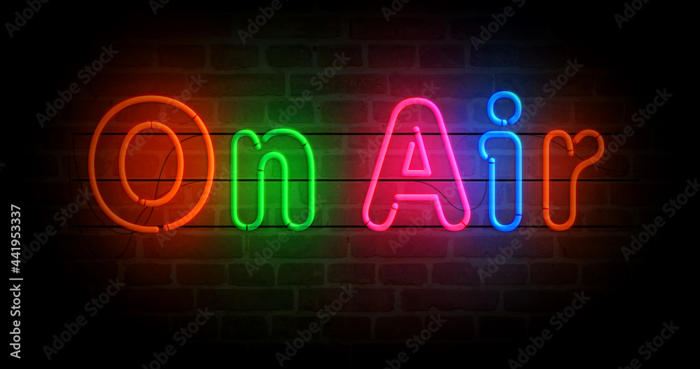 On Air neon light 3d illustration On Air neon light 3d illustration