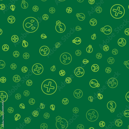 Set line Water drop, X Mark, Cross in circle and Industrial hook on seamless pattern. Vector