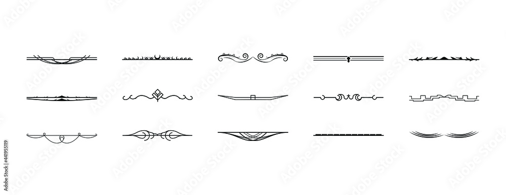 Set Black Simple Line Collection Doodle Border Elements Vector Design Style Sketch Isolated Illustration For Banner Set Black Simple Line Collection Doodle Border Elements Vector Design Style Sketch Isolated Illustration For Banner