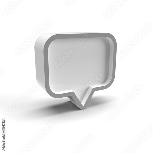White Speech bubble on a white background.