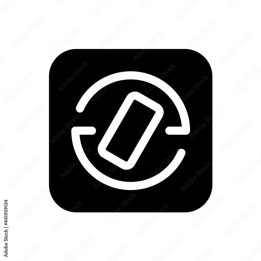 Rotation icon with square style Rotation icon with square style