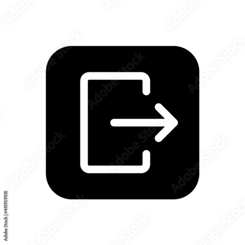 Logout icon with square style
