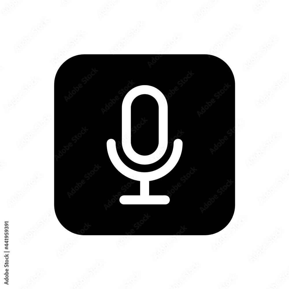 Microphone icon with square style Microphone icon with square style