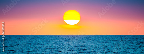 Fototapeta Naklejka Na Ścianę i Meble -  Sunset by the mediterranean sea, Italy