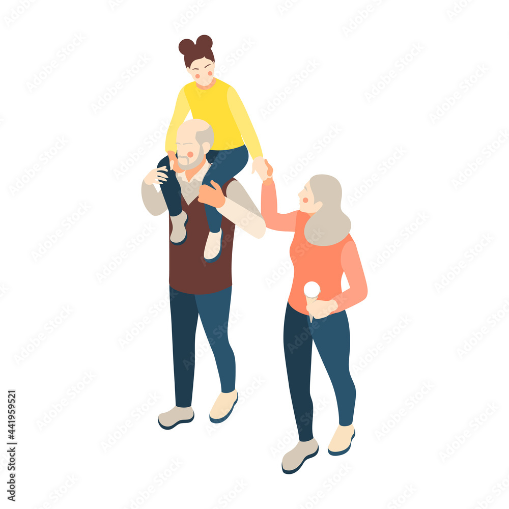Family Isometric Icon Family Isometric Icon