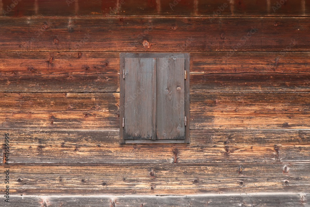 Old wooden window with wall