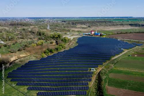 Solar panel produces green, environmentaly friendly energy photo