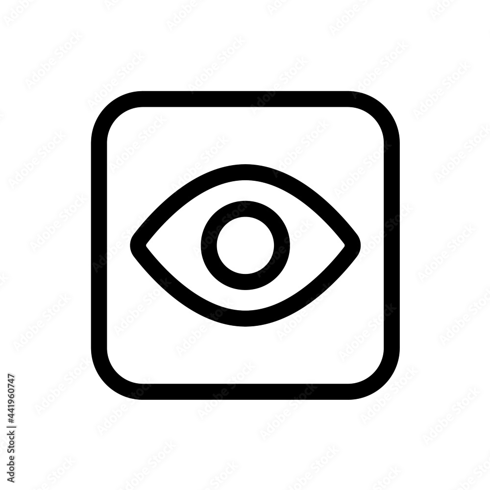 Eye icon with square style Eye icon with square style