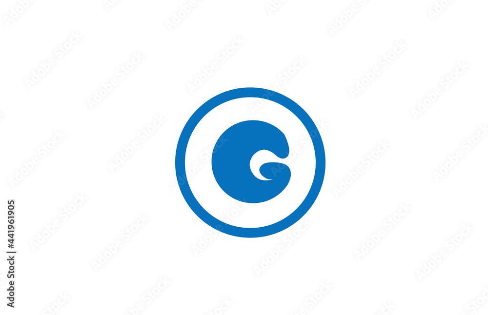 blue G alphabet letter icon logo. Circle design for company and business identity blue G alphabet letter icon logo. Circle design for company and business identity
